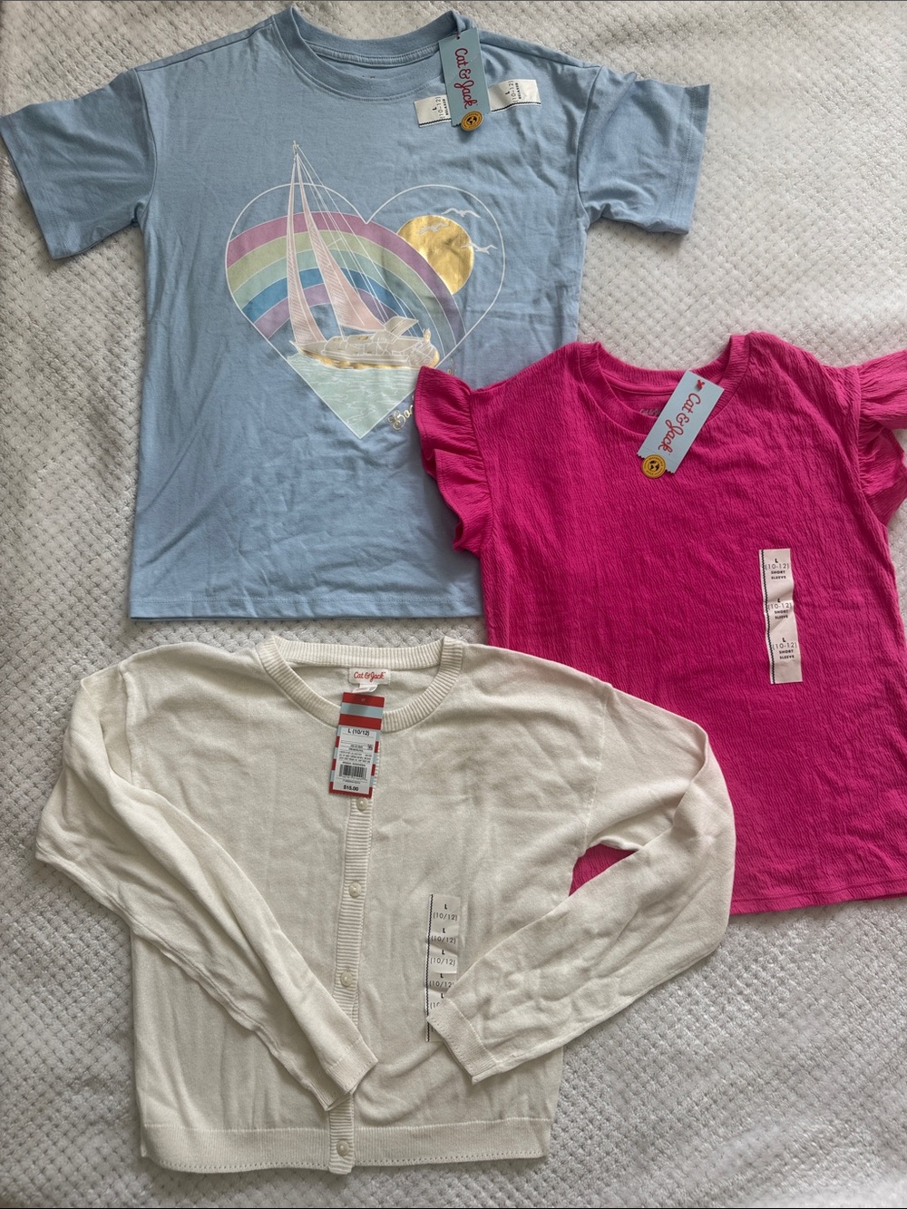 🌸 NWT Cat & Jack Girls Size 10/12 Lot – 3 Pieces